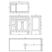 Seraphina 900mm Freestanding Single Vanity with Quartz Countertop